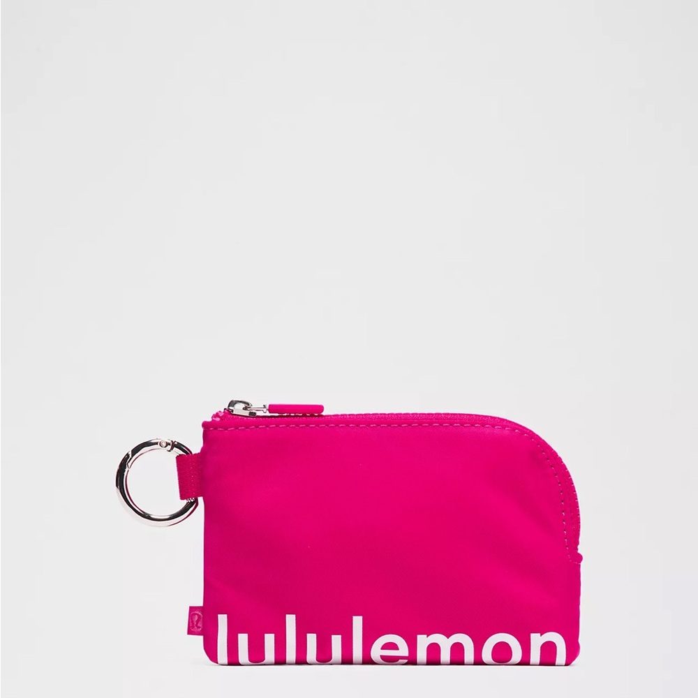 Lululemon Clippable Card Pouch- Passionate/White